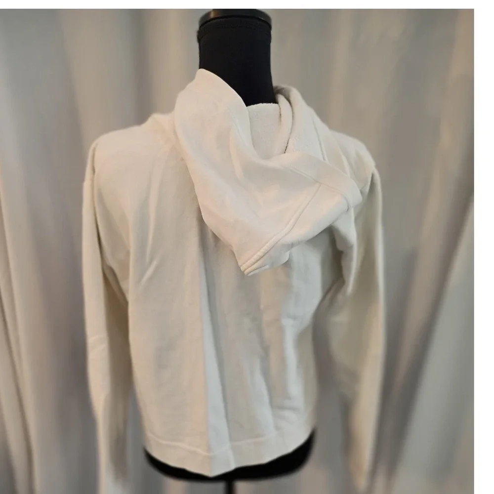 Nike White‎ Full Zip Hoodie Embroidered Swoosh Logo Sweatshirt Girls Large 12-14